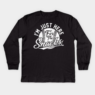 I'm Just Here For The Snacks Kids Long Sleeve T-Shirt